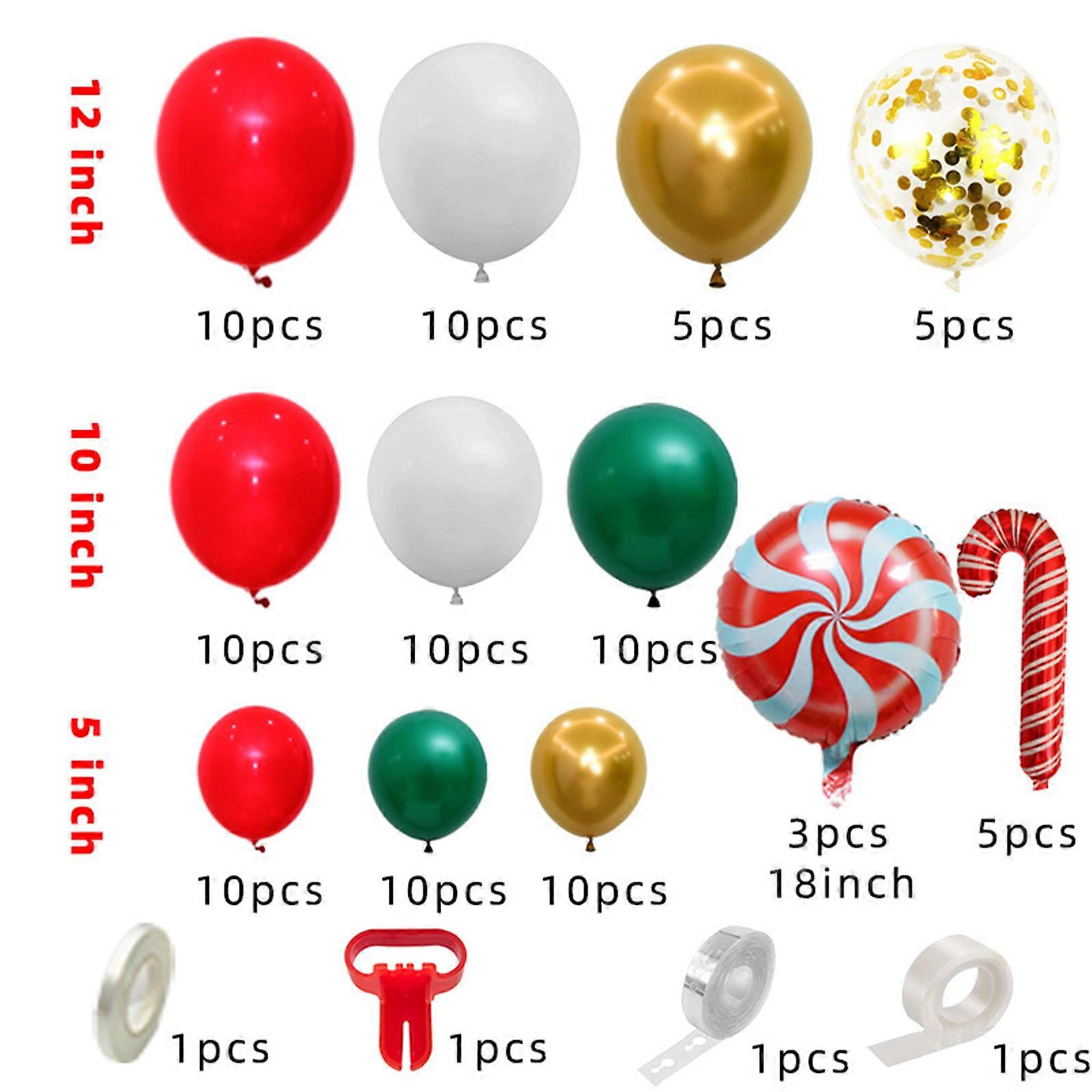 Christmas Balloon Set Latex Inflatable Balloons Ornament Set Accessory for New Year Birthday Party Background