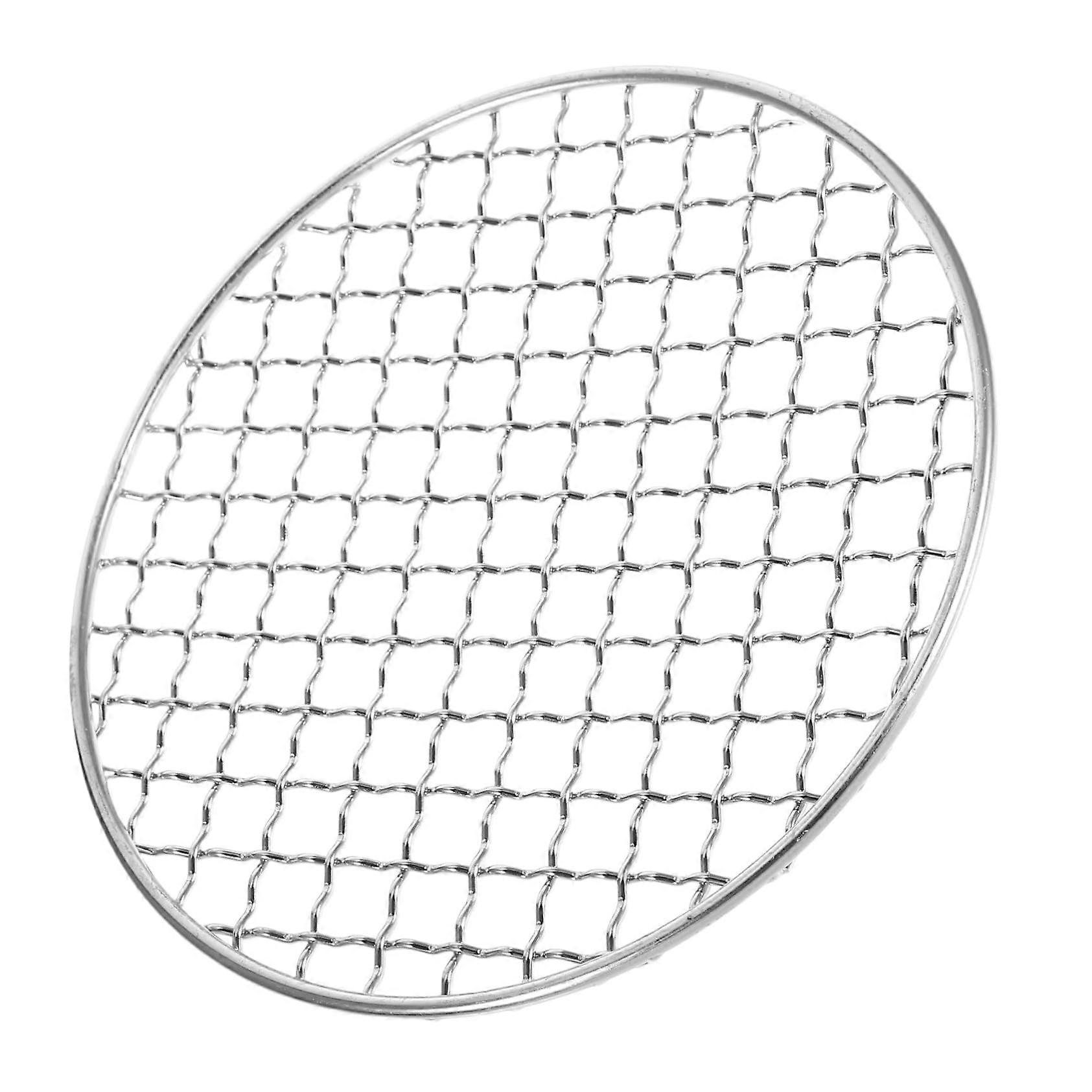 BBQ Mesh Grill Portable Stainless Steel Round Grill Net For Camping And Picnics Steaks And Vegetables