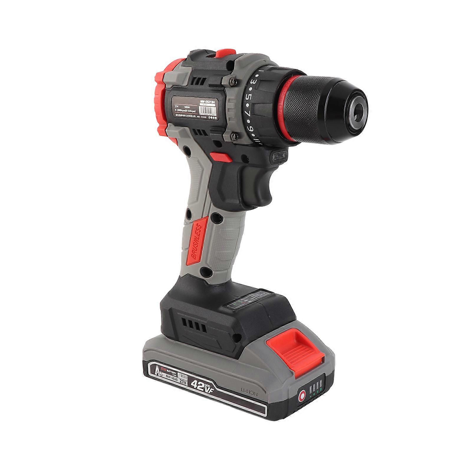 Rechargeable Drill Set 21V Electric Power Drill with Battery and Charger Torsion 55N.M 20+1 Torsion Setting 2 Variable Speed Drill Driver Bits Kit wi