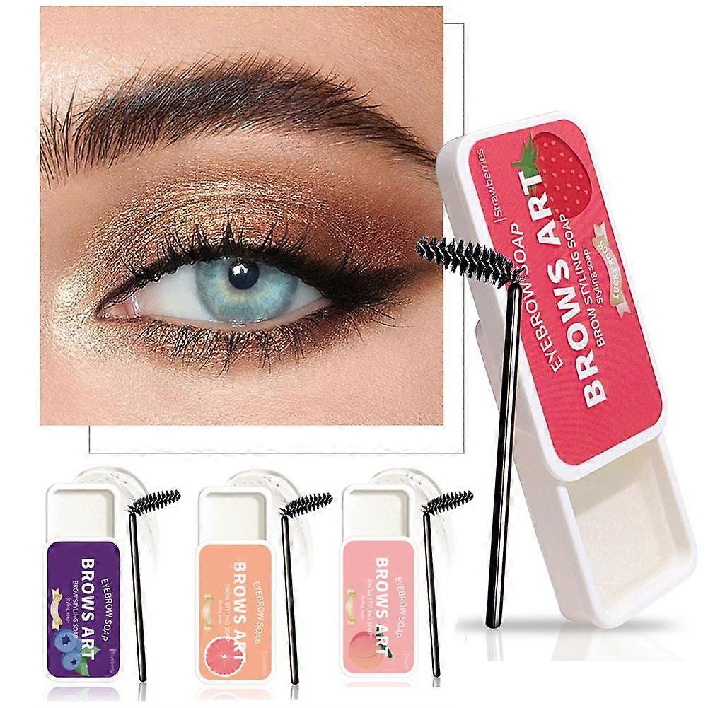 Blueberry #(B)$ Eyebrow shaping cream small iron box portable three-dimensional light natural colorless eyebrow shaping cream eyebrow soap 8g