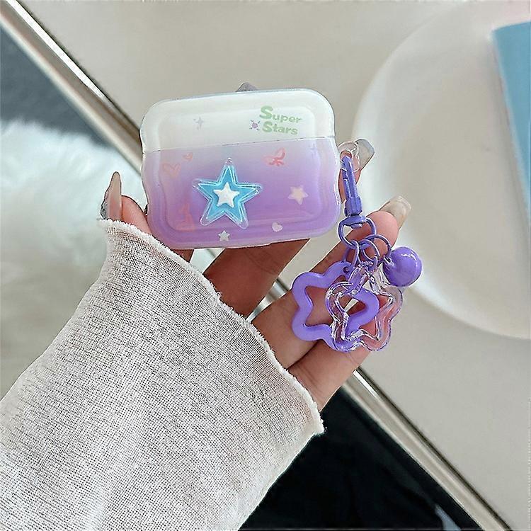 Compatible For Apple AirPods Pro 2 / AirPods Pro Bluetooth Earphones Cover Star Design TPU Case with Pendant