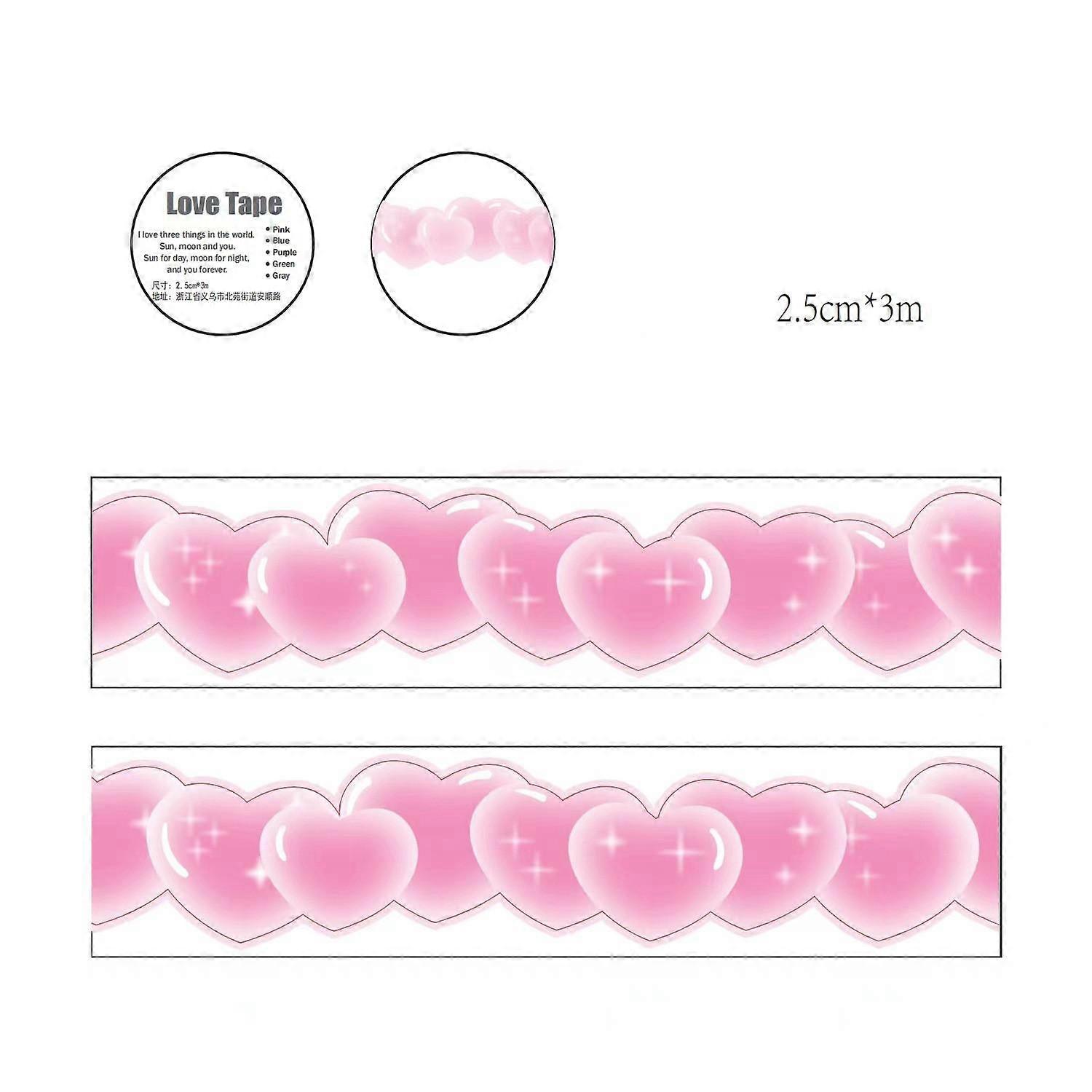New Kawaii Sparkling Love Heart Special-shaped Landscaping Washi Tape Journal DIY Decotative Masking Tapes Stationery