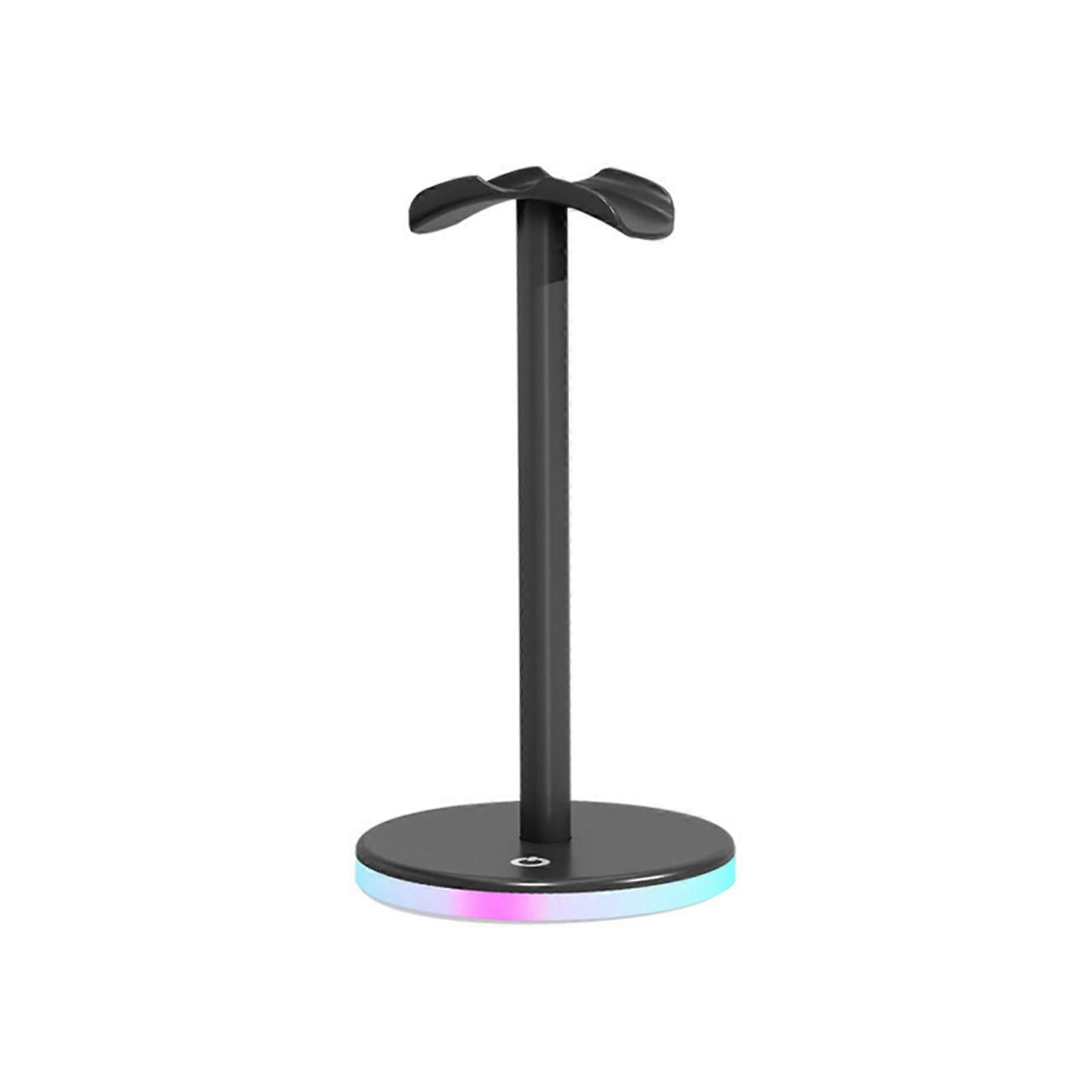 Aluminium Headphone Stand Holder Rack Space Saving Headset Stand Rack Desktop LED Display Earphone LED Light Bracket