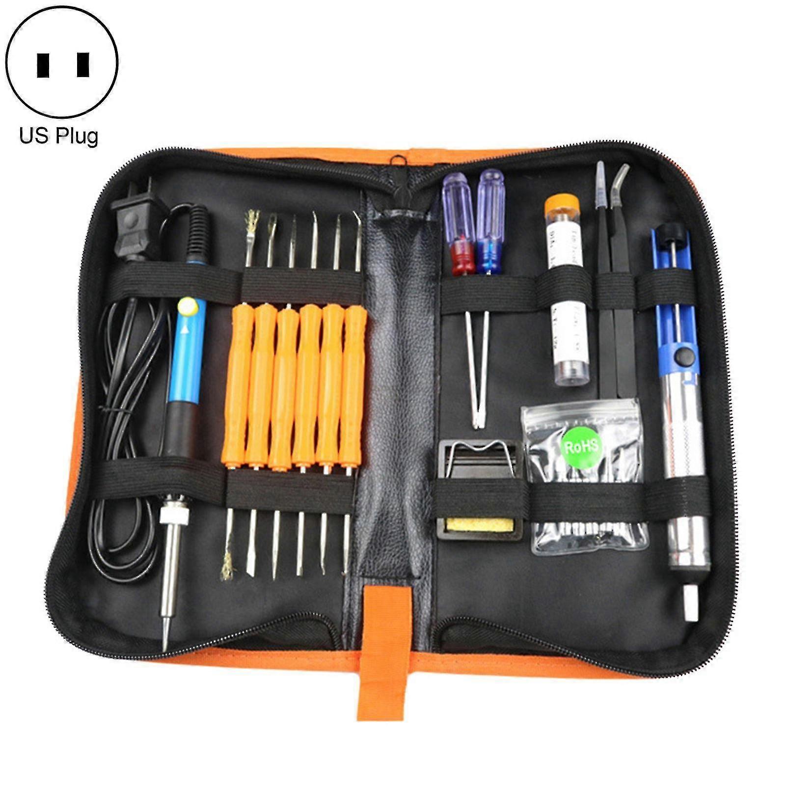 20pcs 60W Welding Pen Adjustable Temp Soldering Tool Set Q-US-Plug