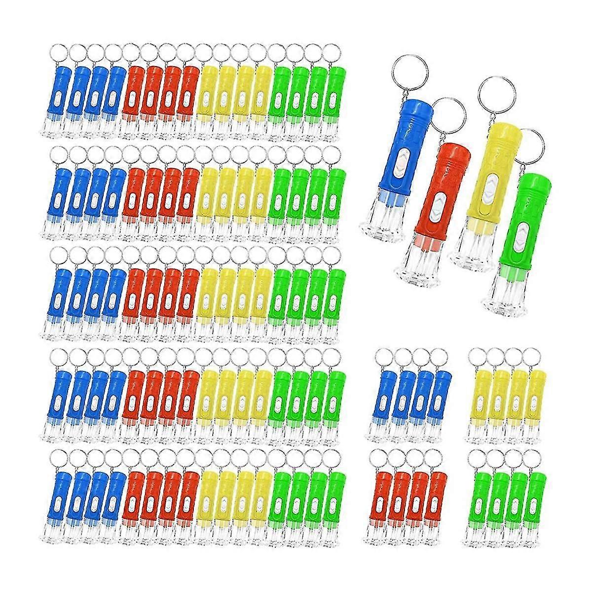100 PC μίνι μπρελόκ φακών χύμα μίνι μπρελόκ οδήγησε μικρούς φακούς για παιδιά ενηλίκων πεζοπορία κάμπινγκ stuffers σπίτι