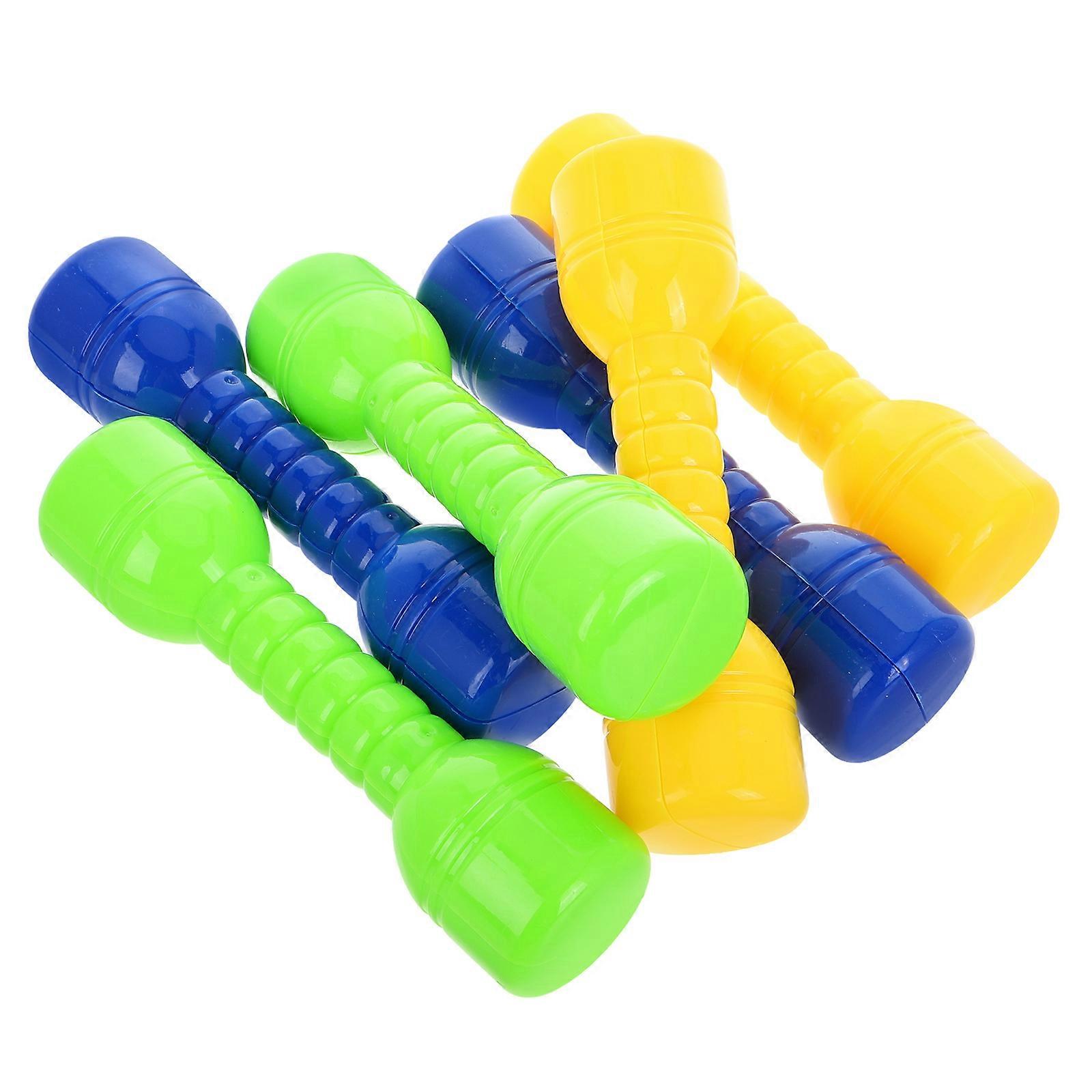 6pcs Plastic Dumbbells Ergonomic Barbells for Safe Coordination Play in Kindergarten Gym Activities