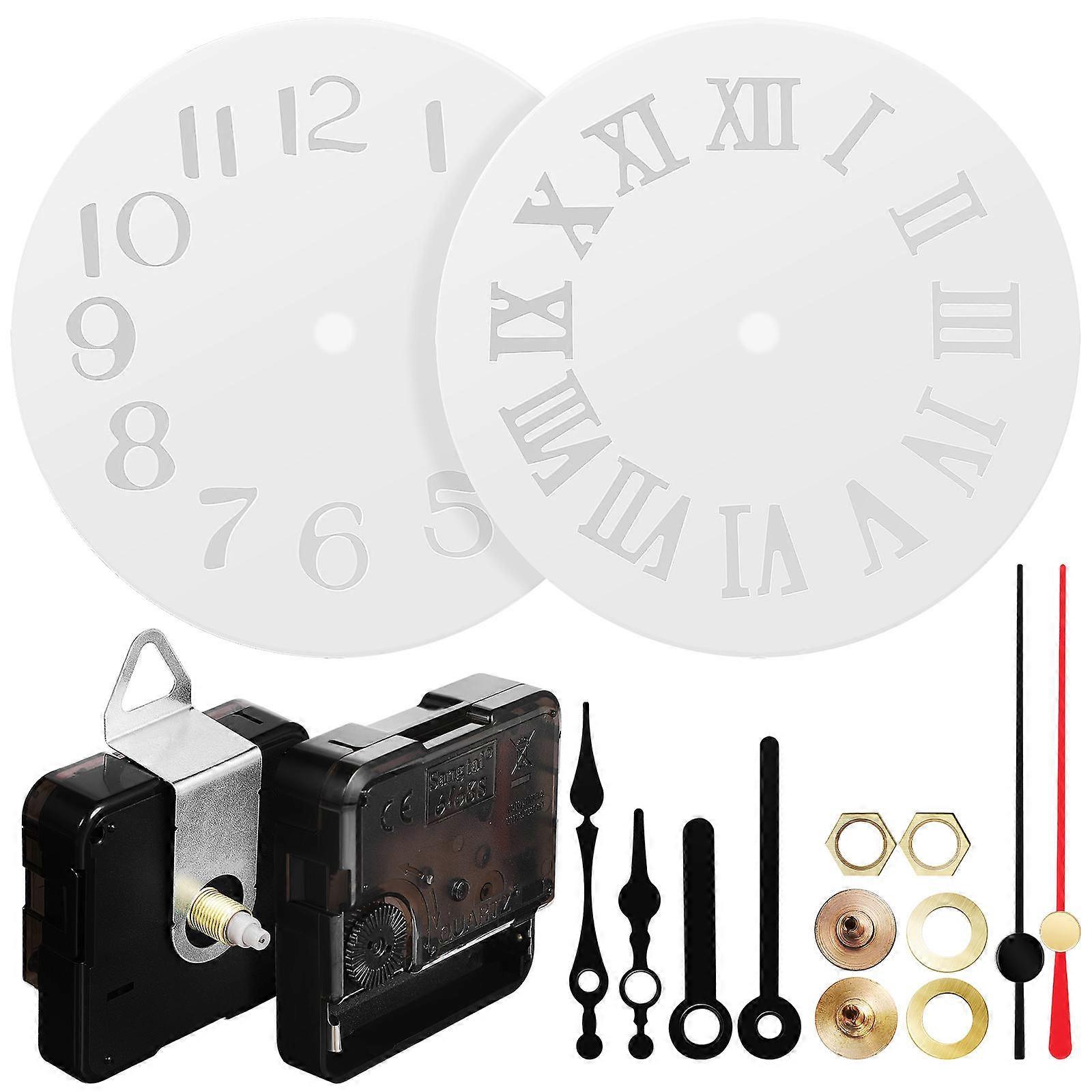 2 Sets Clock Silicone Resin Mold Clock Replacement Mechanism Kit Clock Parts