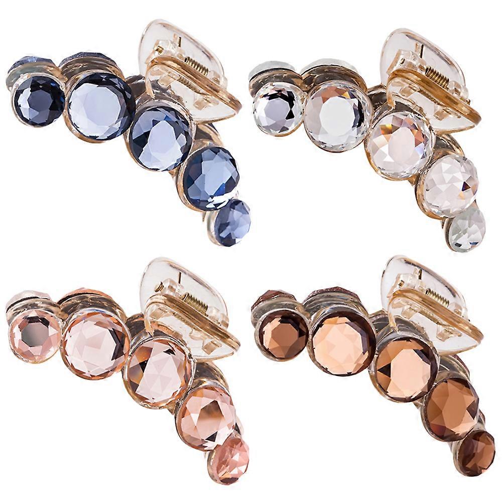 4pcs Crystal Jaw Clips for Women – Transparent Hair Accessories for Daily & Festival Stylish Ponytail Use