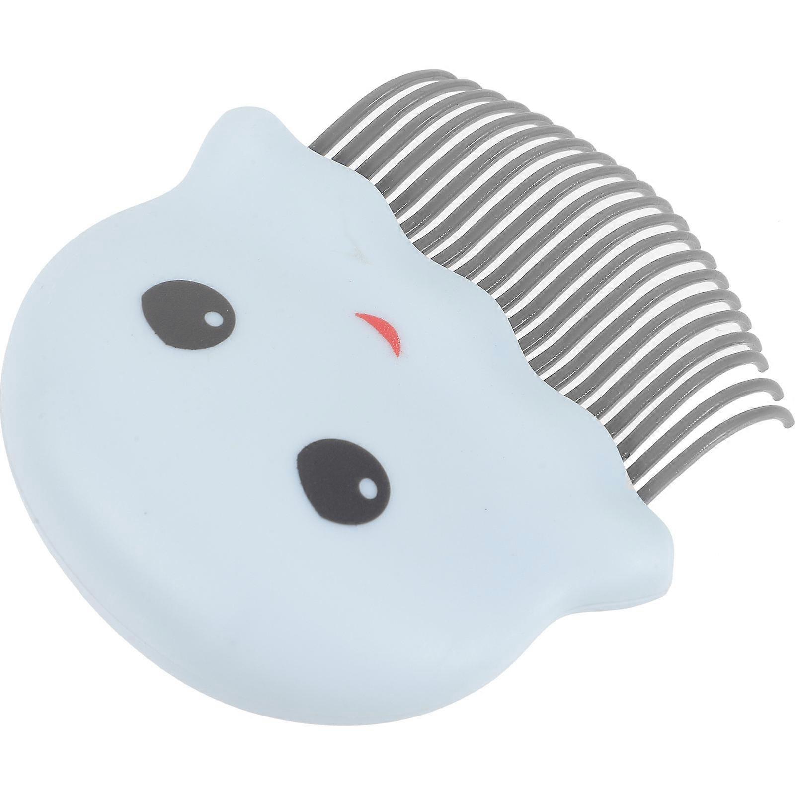 Pet Cat Comb Cats Grooming Tool For Pets With Curved Needle Round And Smooth Teeth Sky-Blue Color 1Set