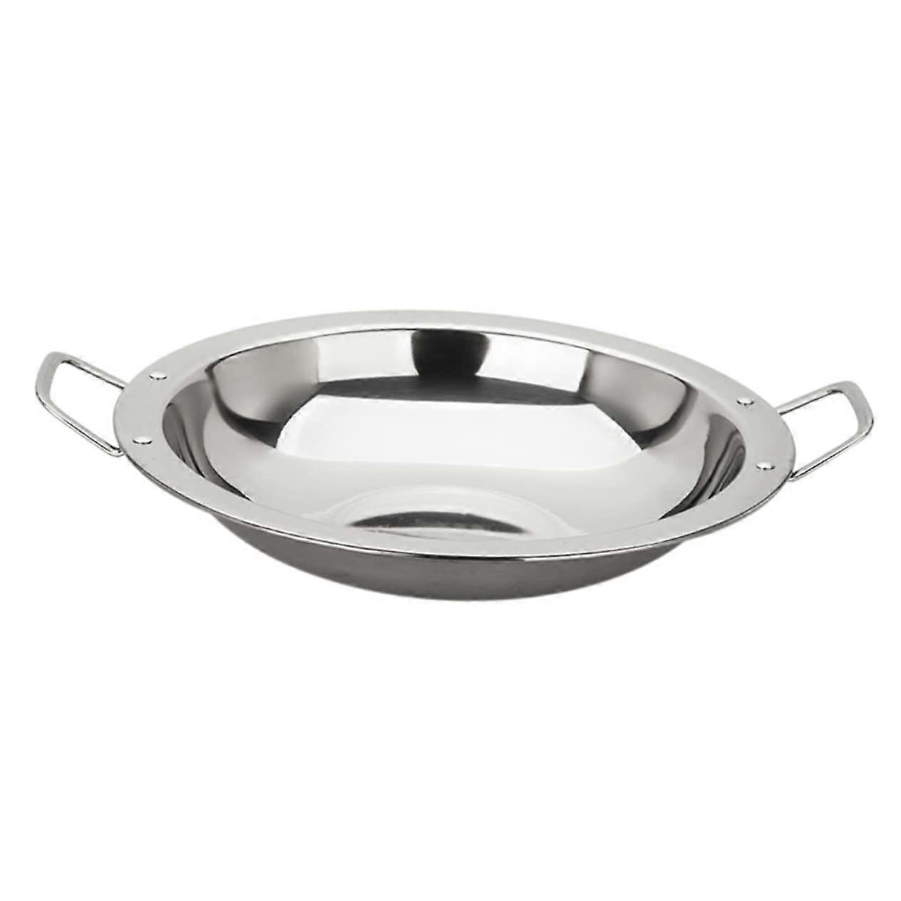 Thickened Stainless Steel Pot Double Handles Hot Pot Pan Cooking Pan for Kitchen Easy to Clean Smooth Surface Kitchen Supplies Silver 26X26X5.5CM