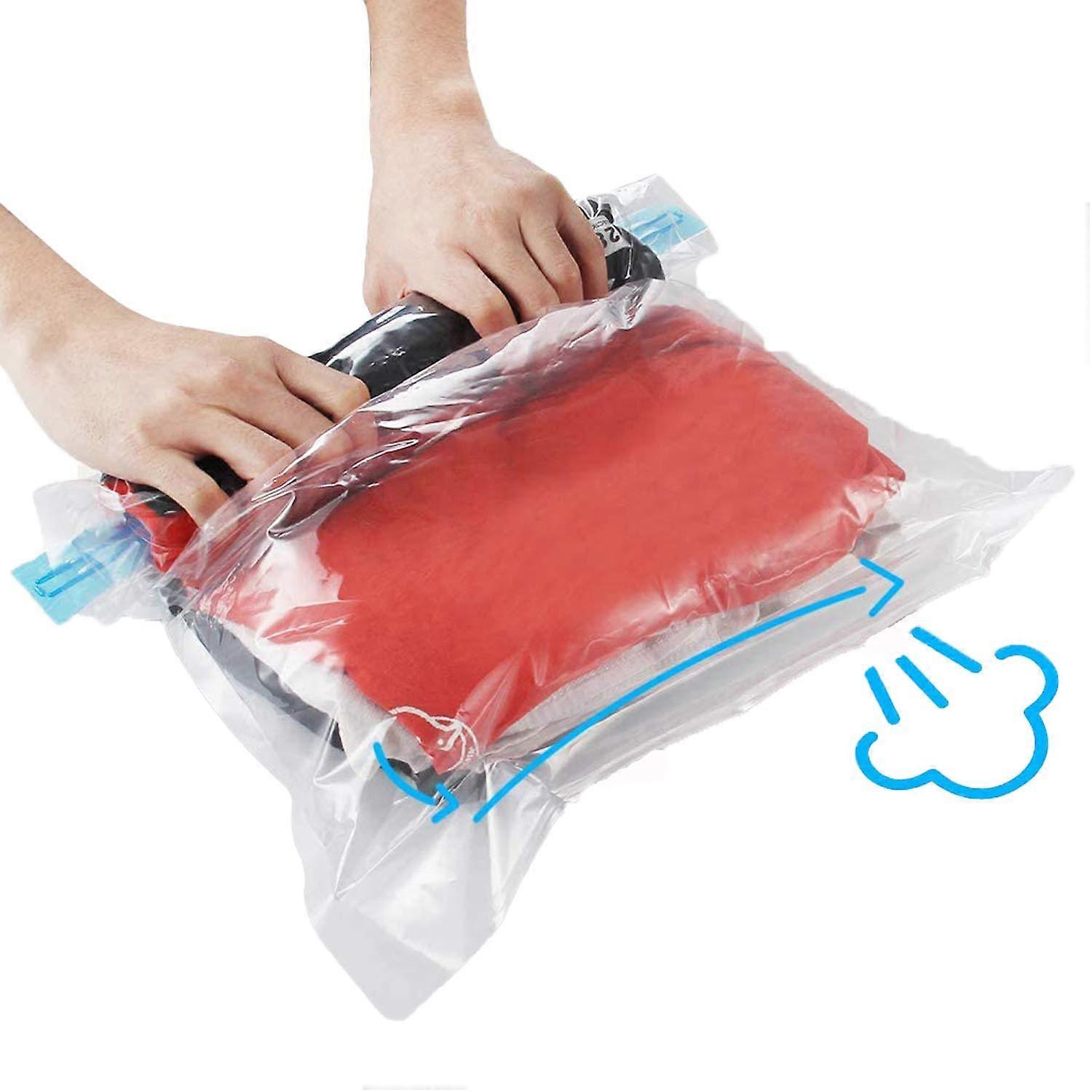 Vacuum Travel Storage Bags 10 Pack 4 S 3 L 3 L Reusable Roll-Up Compression No Vacuum Machine Needed Save 75% Space