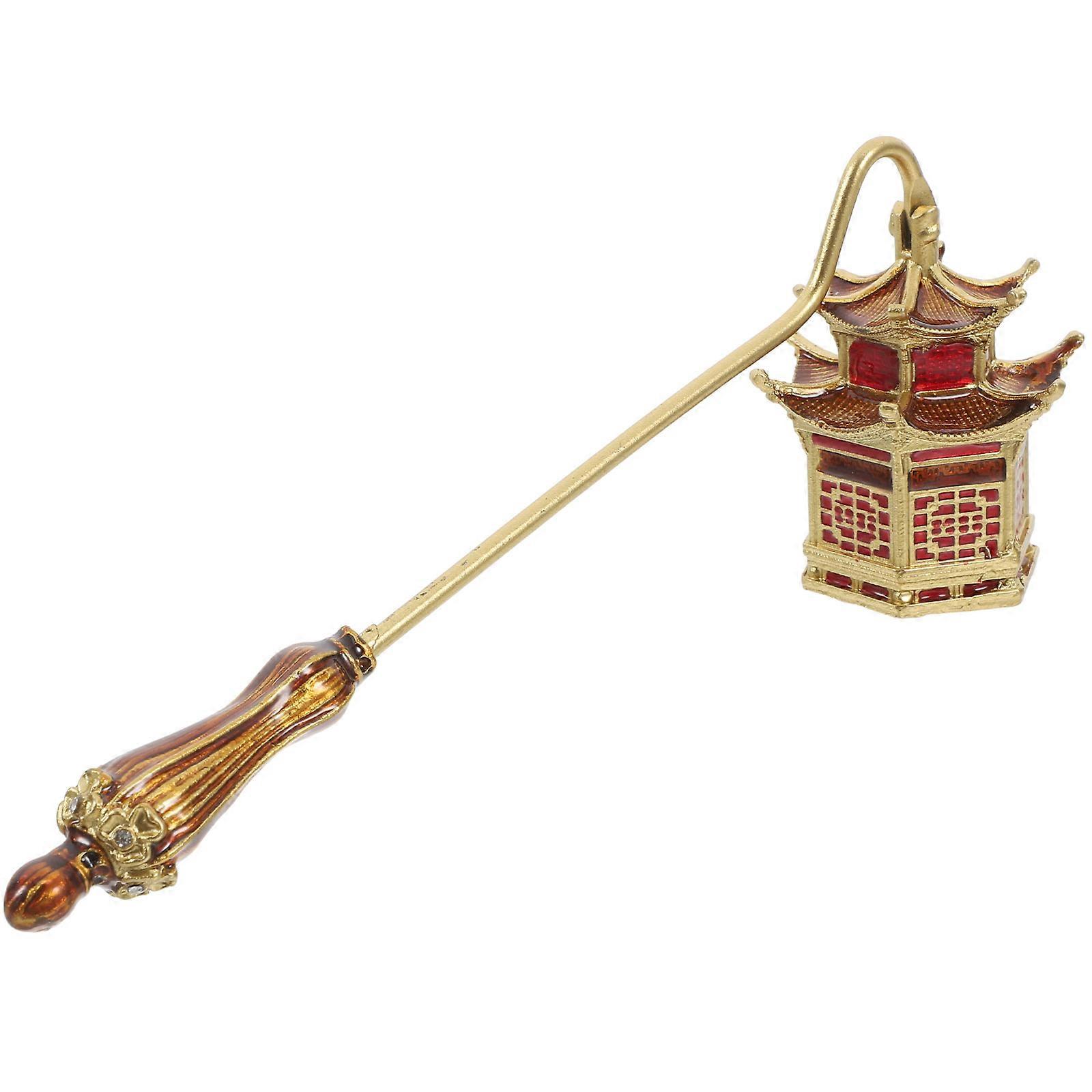 Candle Extinguisher Snuffer With Long Handle For Extinguishing And Preventing Smoke Golden 18.50X7.20X3.90CM Zinc Alloy 1Pcs