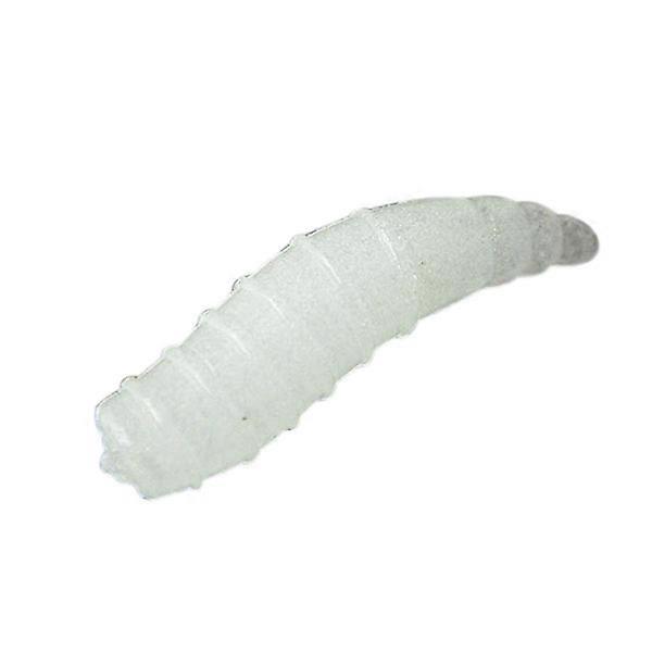 Grub Fishing Lures Simulation Fish Bait Holiday Fishing White 17mm Silicone Attracts Fish 100Pcs