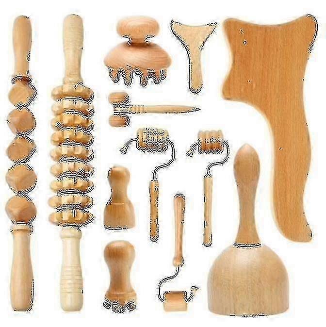 Träterapi Massageverktyg Lymfdränage Massagekit - maderoterapia Kit