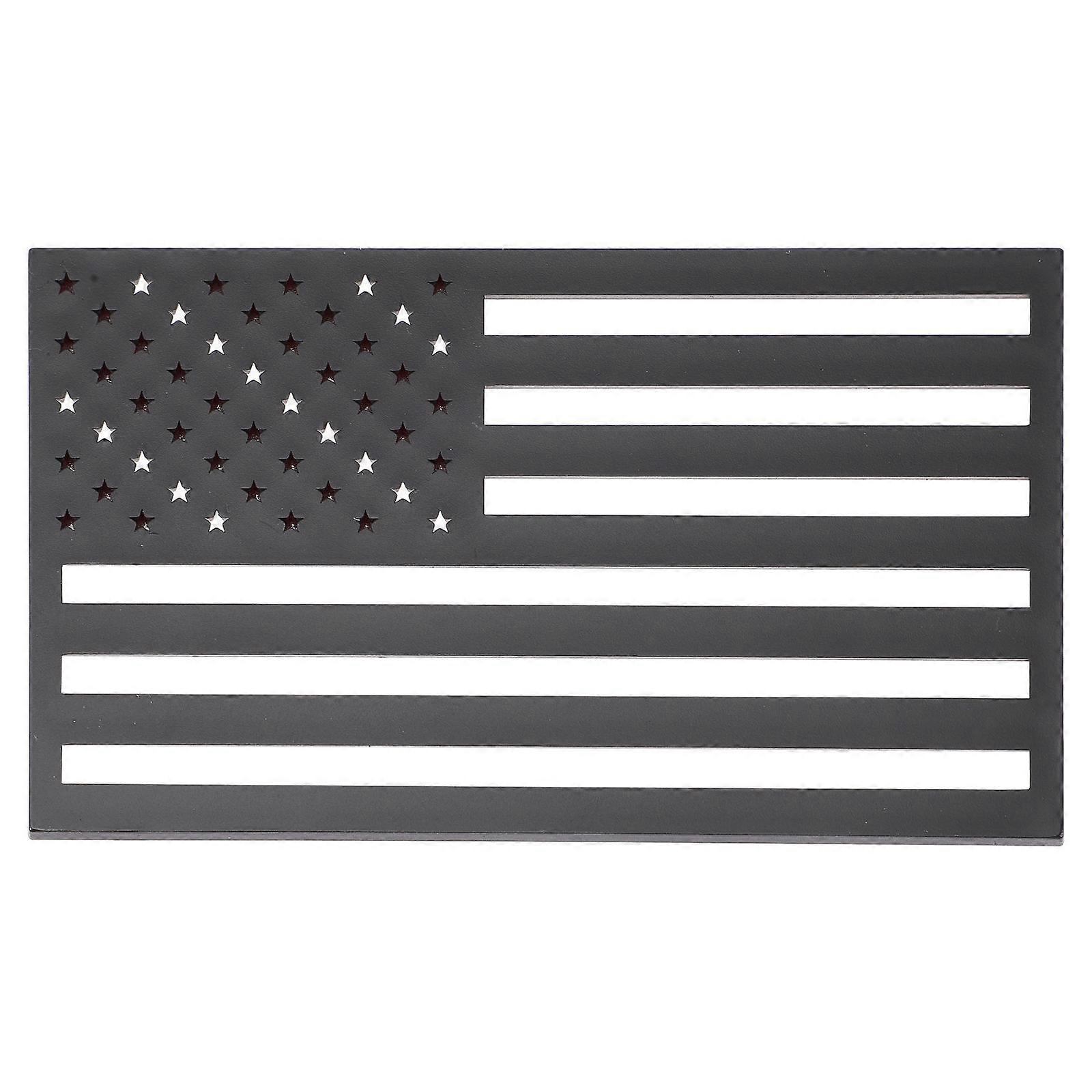 Us Flag Decal Car Decoration Sticker Rectangular Hollow Design ABS Material 12.5x7.5cm 1Pcs