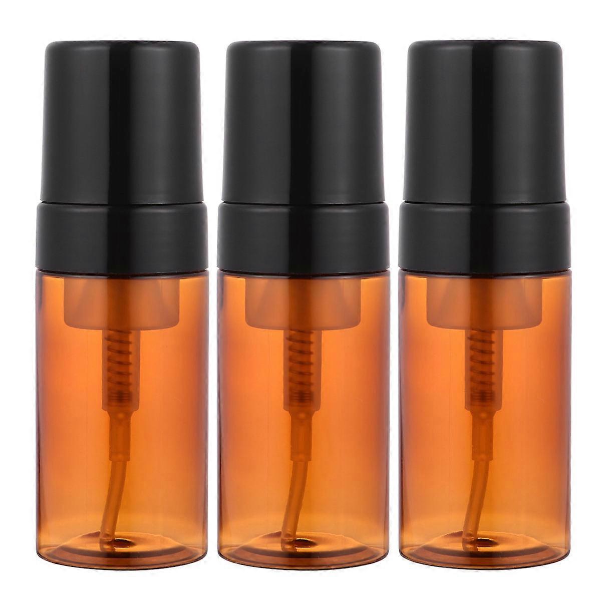 Pump Bottle For Lotion Plastic Bottles Portable Reusable Containers Brown 14x4.5cm 3Pcs