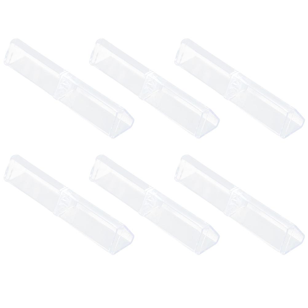 Practical Pencil Box Triangle Pen Storage Case Transparent Plastic Storage Container For Everyday Use 6Pcs