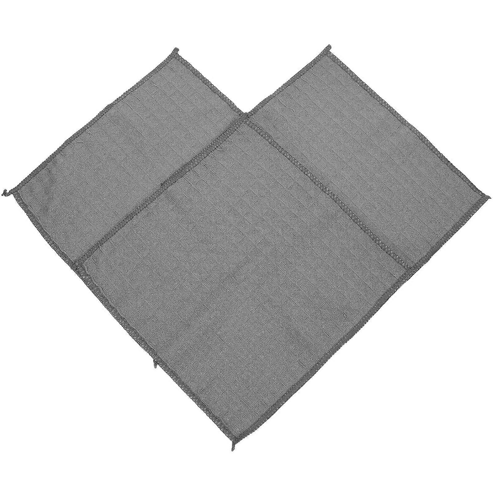 3pcs Soft Waffle Kitchen Dish Towels   Absorbent & Fast Drying Cleaning Cloths for Efficient Drying, Compact Design, Gray Edged