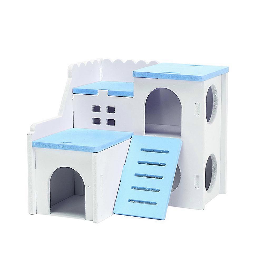The **Wooden Hamster Cottage Double Layer Sleeping Playing House** is a cozy and functional hideout designed specifically for pet hamsters. Here's a