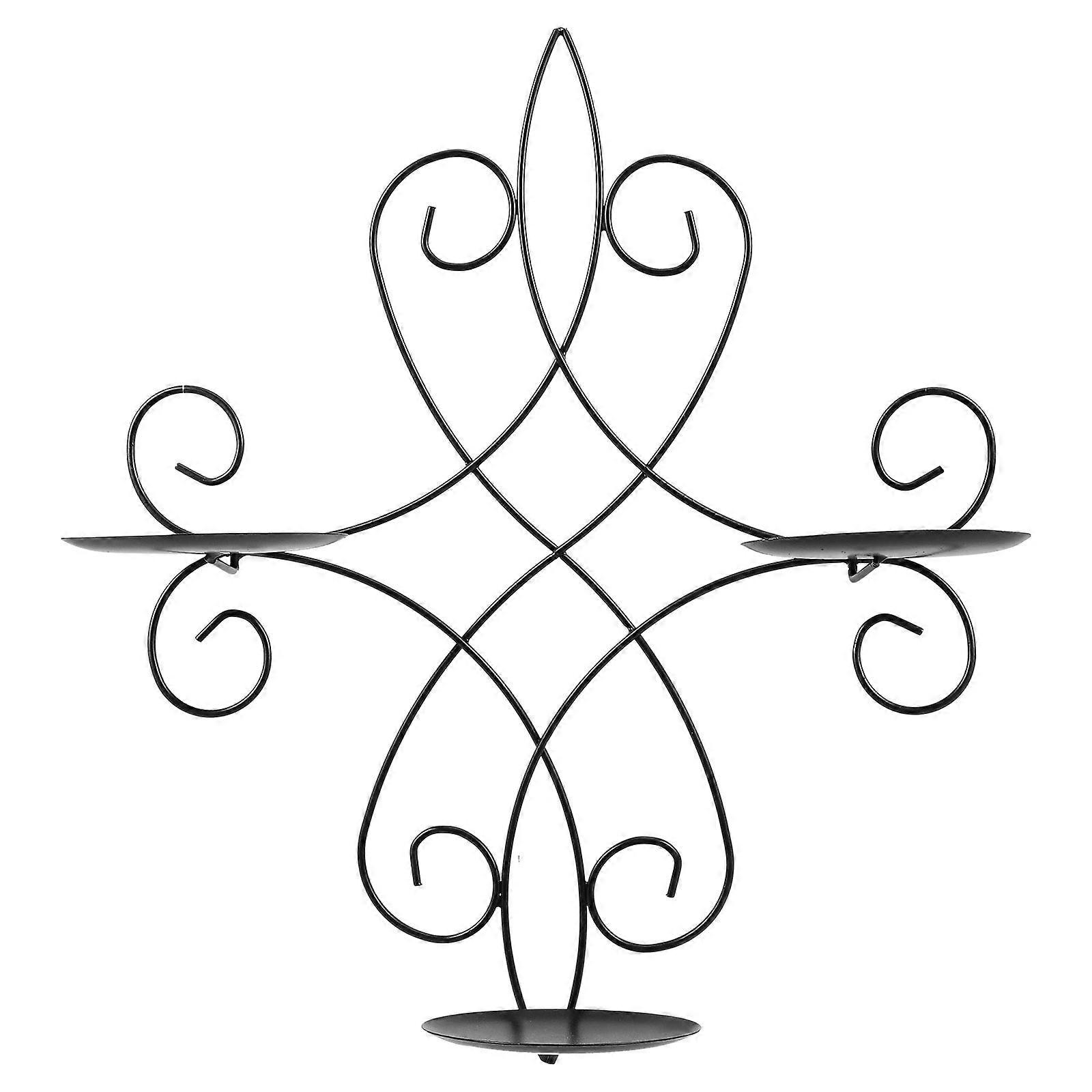 Sturdy Vintage Iron Wall Candle Holder Sconce – Decorative Hollow Design for Room Wall Mount