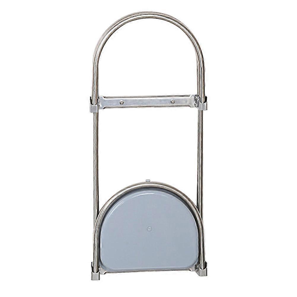 Wall-Mounted Umbrella Shelf Space-Saving Folding Design Silver Sky-Blue 1Set