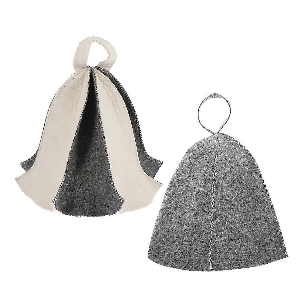 Thickened Sauna Hats Felt Sauna Hats for Bathing 2Pcs Lightweight Caps