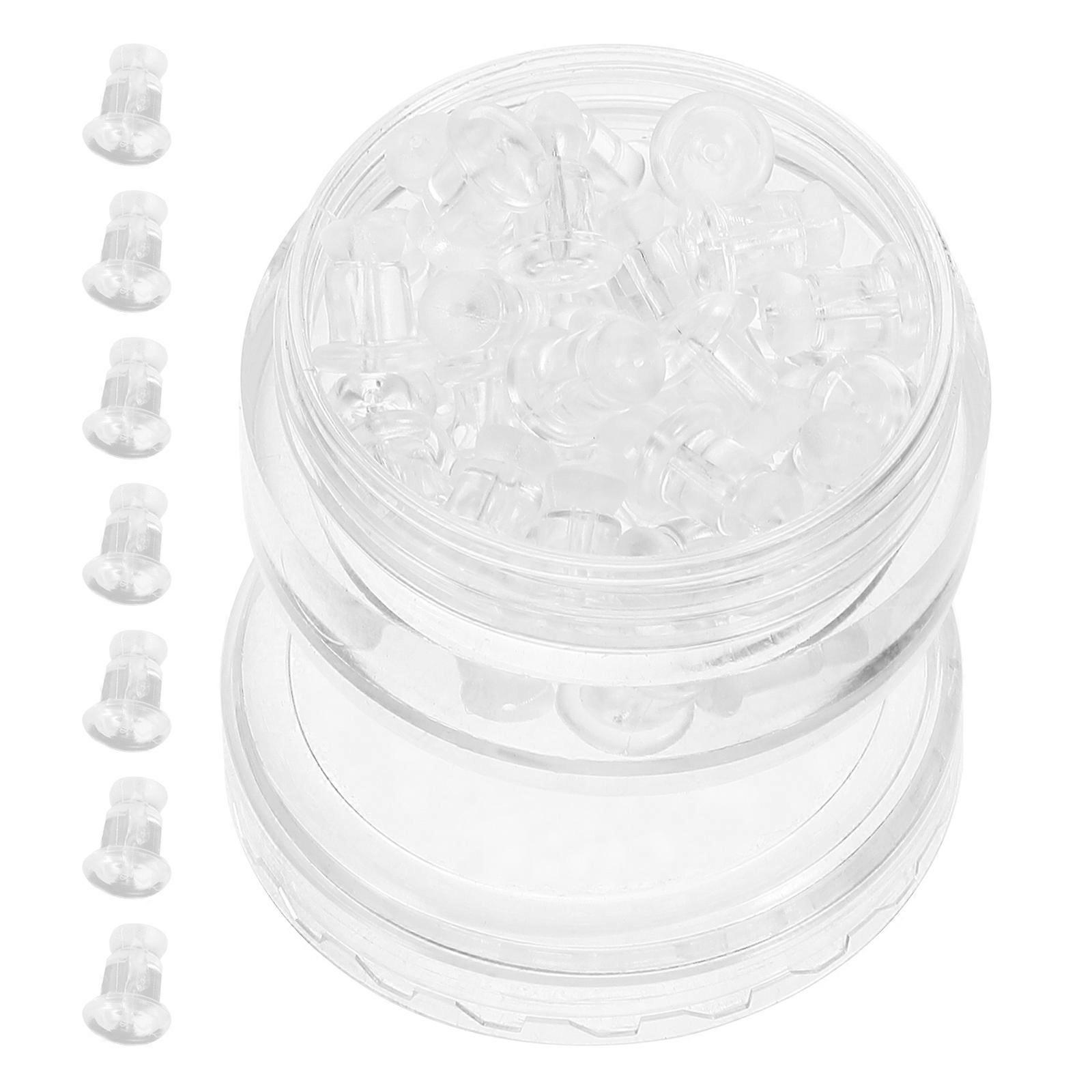 Transparent Silicone Earring Backs Rubber Locking Backs for Studs Comfortable Replacement for Earrings DIY Repair