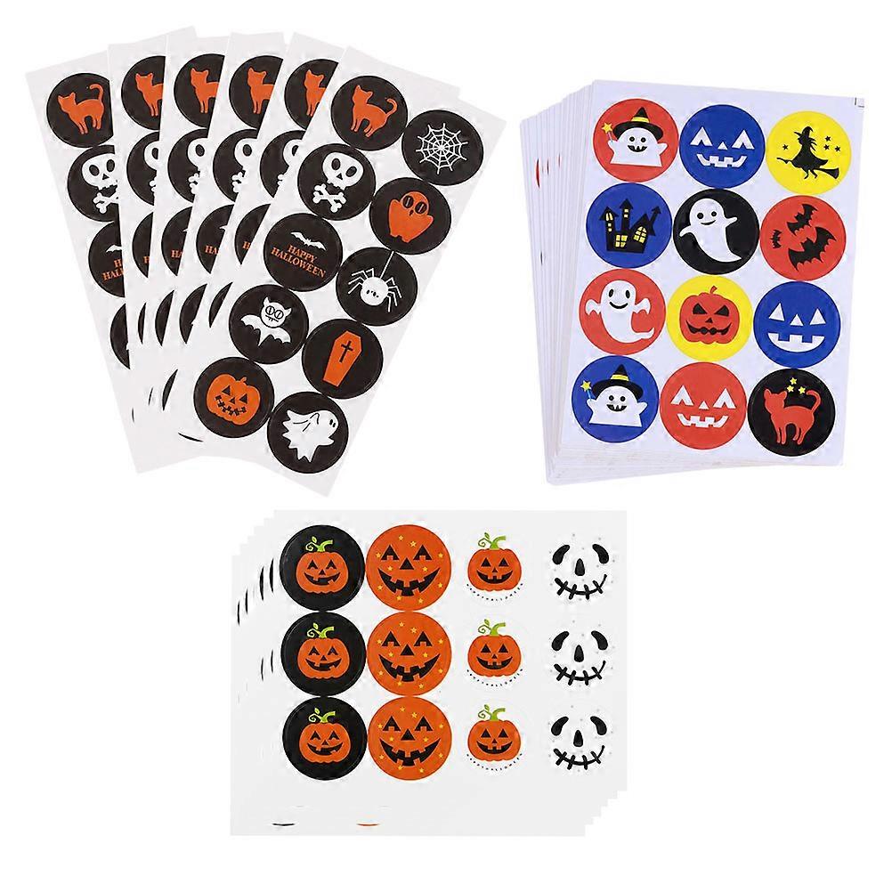 Adhesive Stickers Copper Plate Self-Adhesive Material Halloween Design For Candy Bags 7.2x17.6cm 30 Sheets Per Set
