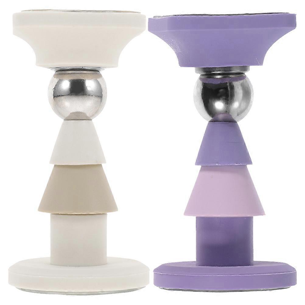 Door Stopper Wall Mounted Floor Door Stop Anti Collision Noise Reduction 2Pcs