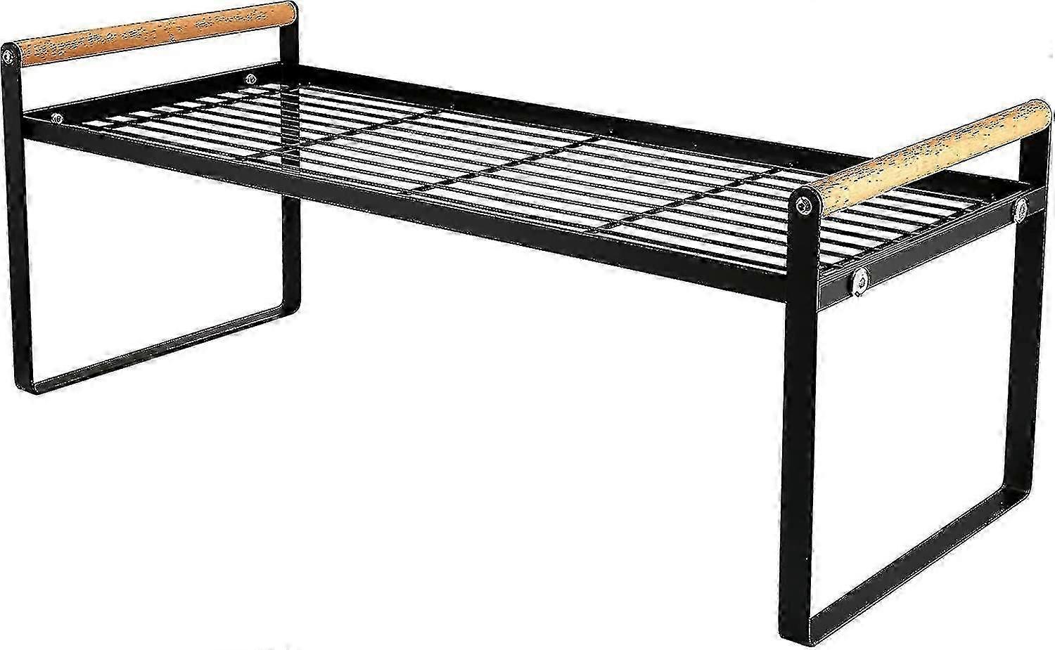 Kitchen Countertop Storage Rack,stackable Multifunctional,cabinet Shelf,pantry,metal Spice Rack(black)