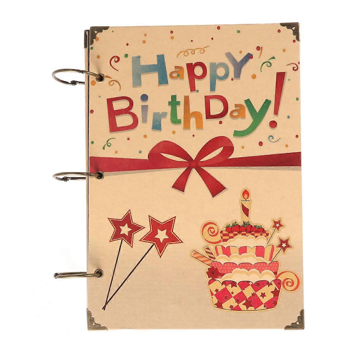 Photo Album Self-Adhesive Scrapbook Memory Preservation Kraft Paper Rectangular Vintage Style 26.50X18.50X2.00CM 1Pack