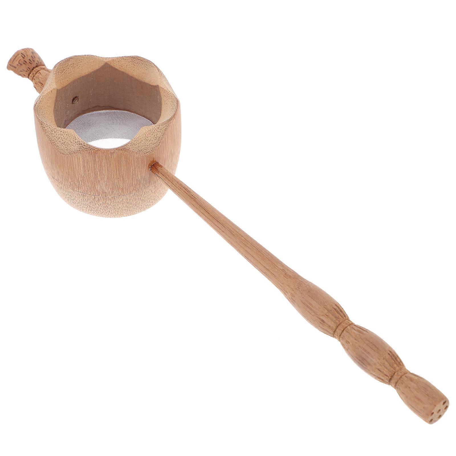 Tea Strainer Infuser with Fine Mesh Design for Home Use Made of Composite Material Brown