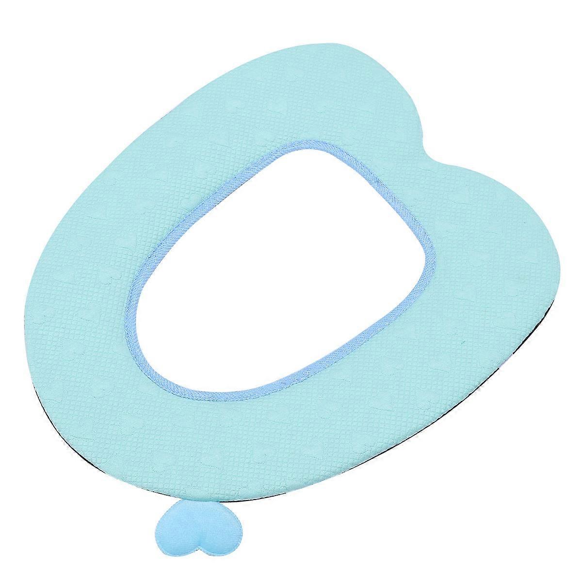 Thicken Toilet Seat Cover With Handle Simple Style For Home Bathroom Use Light Green 43x37x0.8cm Warmth 1Pcs