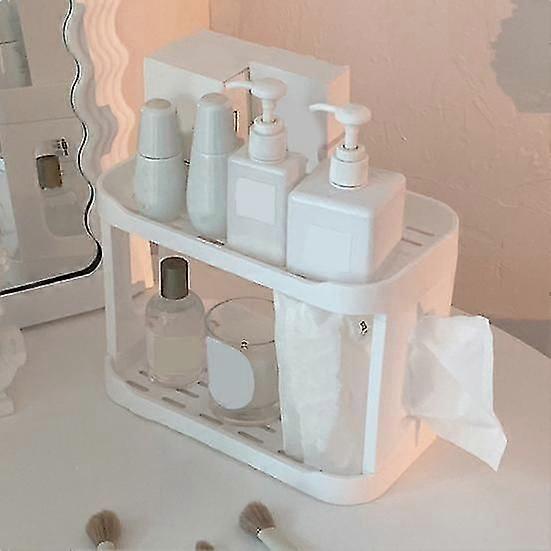 Cosmetic Storage Rack Large Capacity Store Reusable Durable Double Layer Sundries Cosmetic Storage Holder Home Supplies