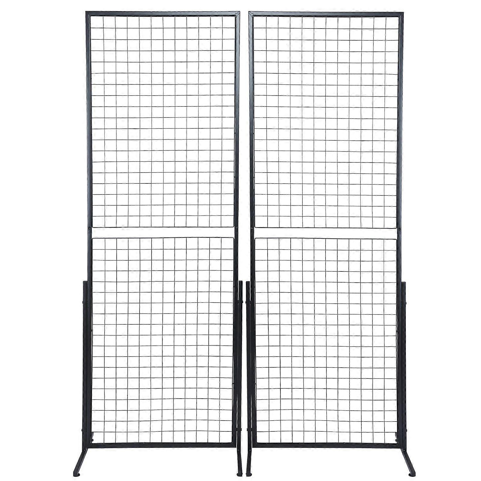 Grid Wall Panels Tower,2' x 5.6'for Art Craft Shows, Retail Display with Extra Clips and Hooks