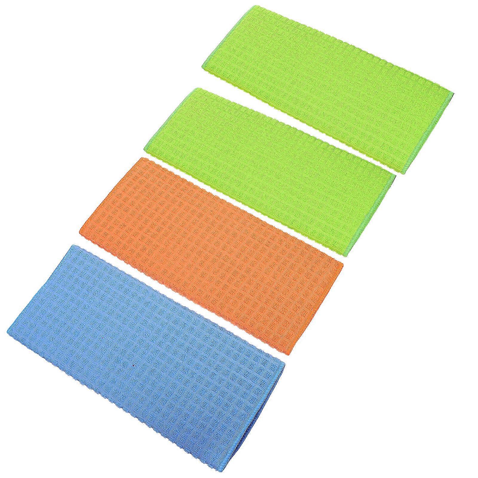 Table Pad Heat Resistant Cushions Home Use Rectangular Grid Pattern 49X38X02CM Fiber Protect Table 4Pcs