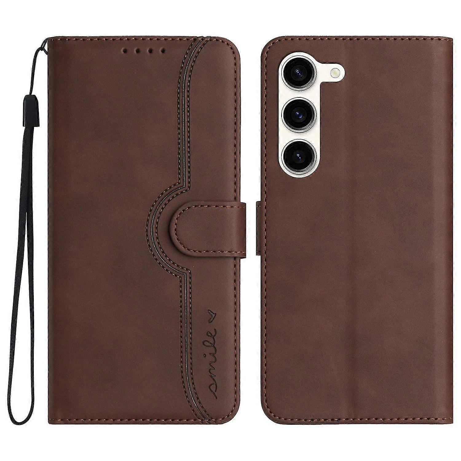 Imprinted Leather Cover Phone Wallet Case with Stand Suitable for a Certain Brand Model Galaxy S23+