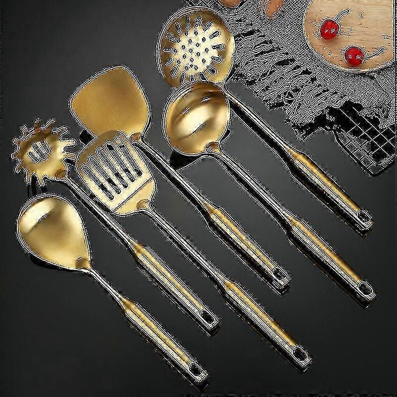 Stainless Steel Cookware Set Gold Soup Spoon Shovel Rustproof