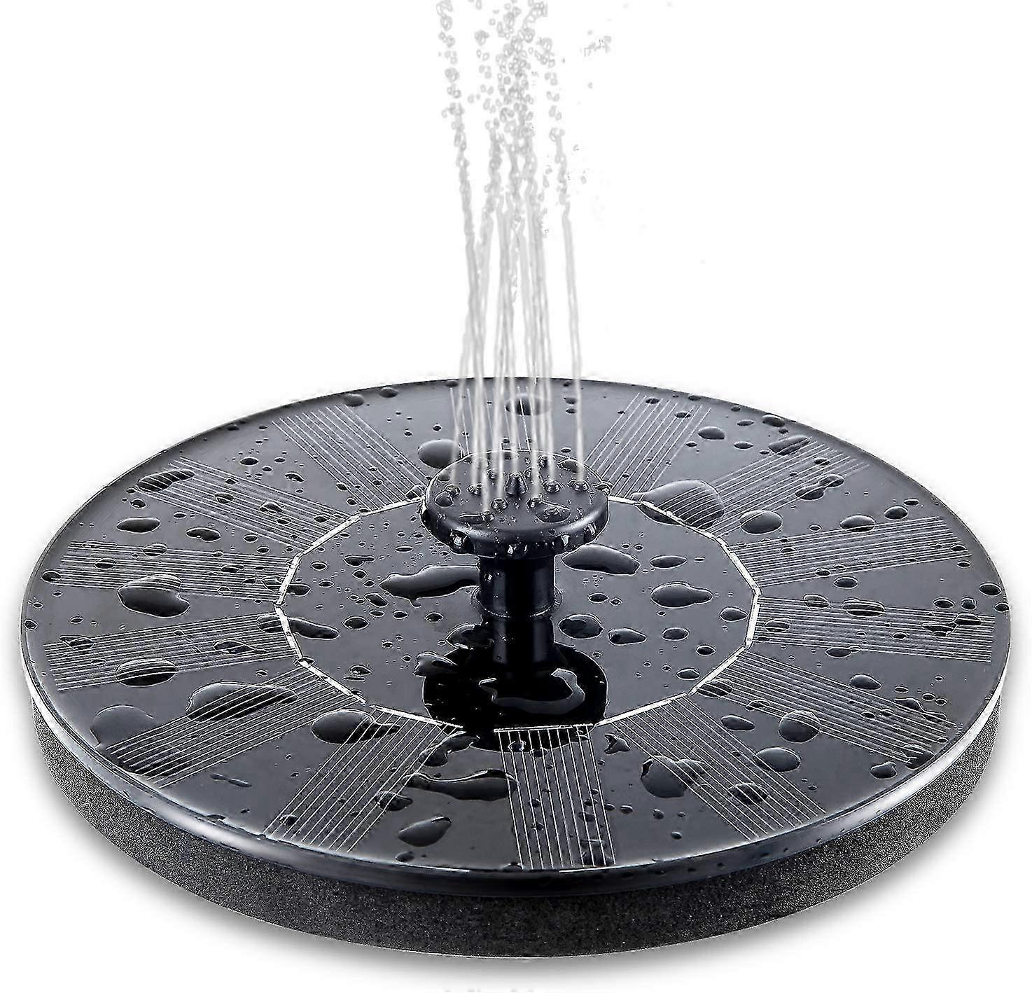 Solar Powered Bird Bath Fountain Pump, 1.4W Solar Water Fountain with 4 Nozzles, Ideal for Outdoor Free Standing Floating Water Feature