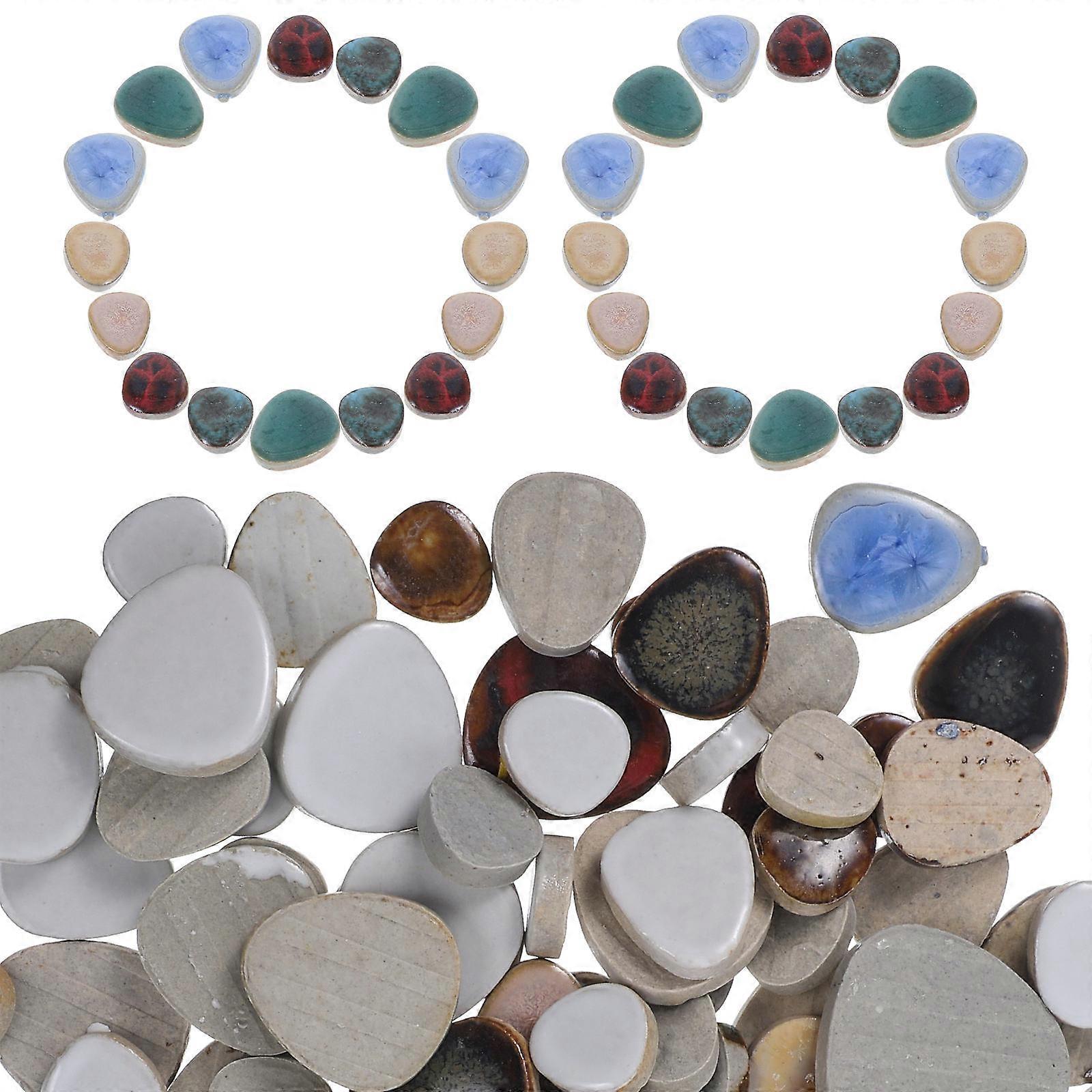 Ceramic Mosaics Pieces Creative Diy Material Craft Decoration Assorted Color Irregular Shape 1 Set