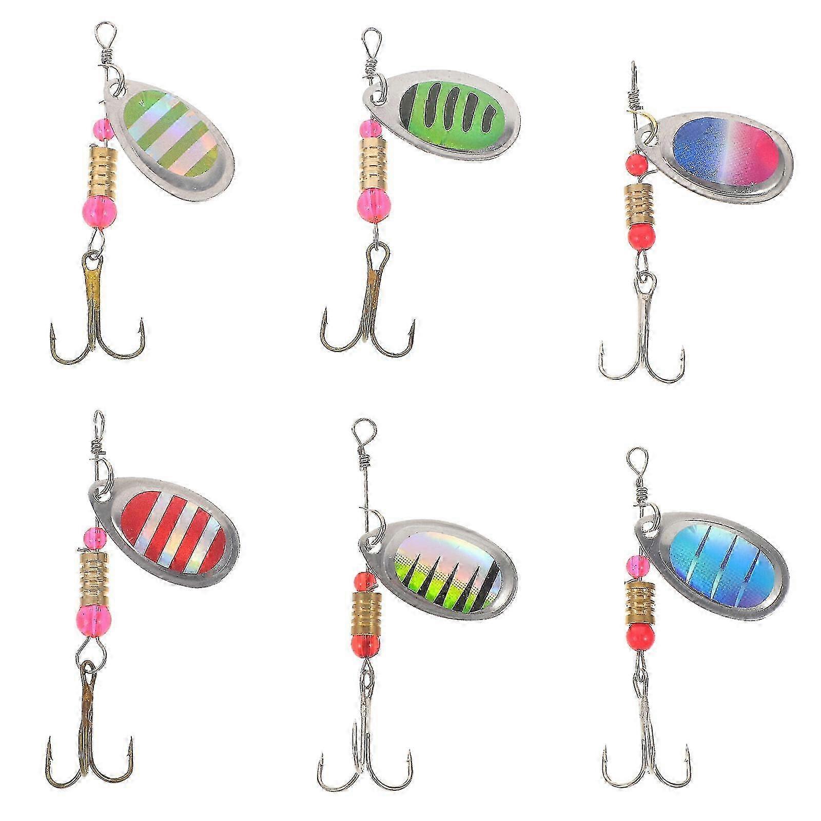 6Pcs Metall Spinner Köder mit Haken Künstliche Angelköder Universal Fake Baits