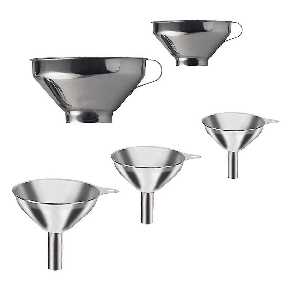 Funnels for Transferring Jam Small Funnels Kitchen Gadget Silver 5Pcs