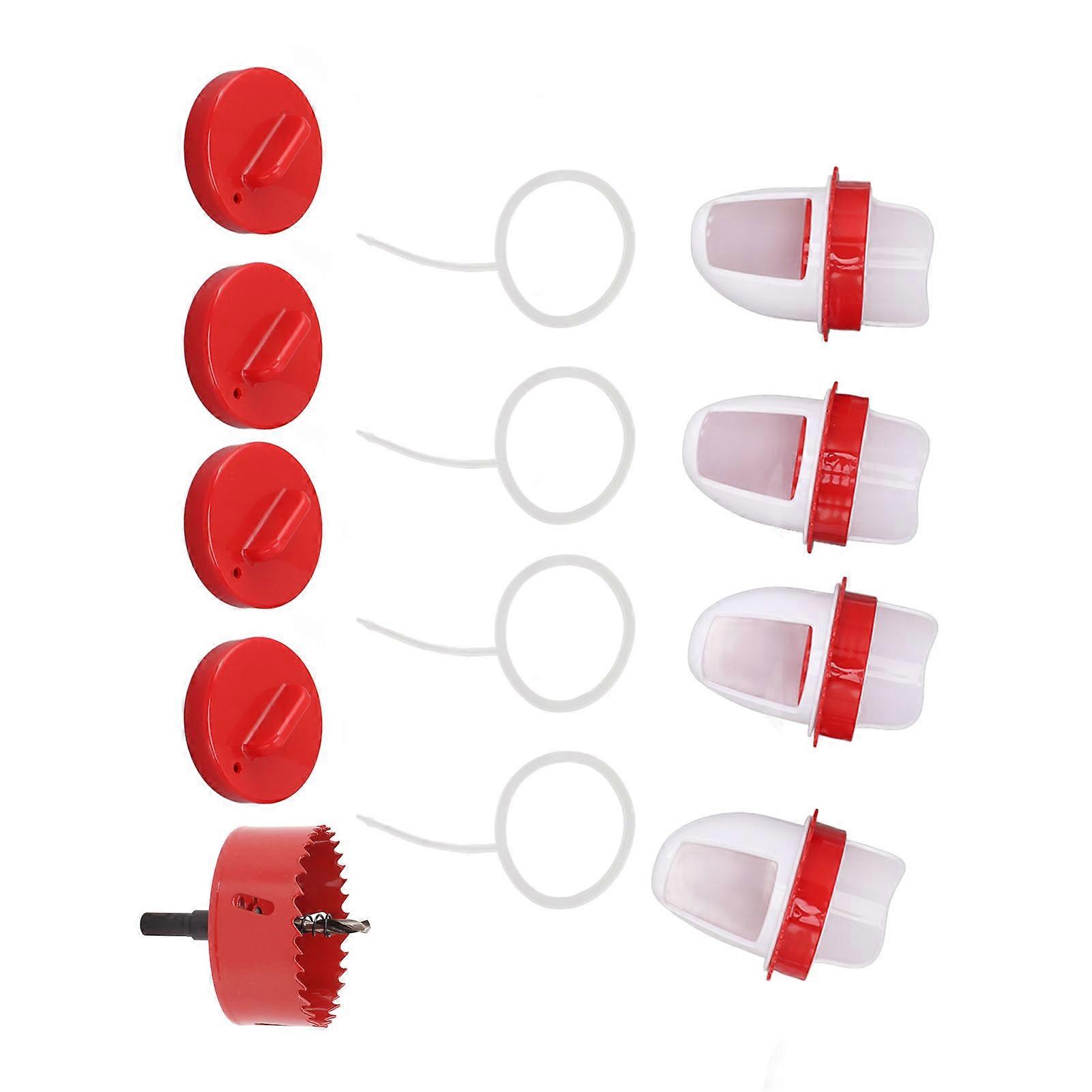4Pcs Gravity Chicken Feeder Rainproof Auto Feed Poultry Feeder Port for Bucket Trough