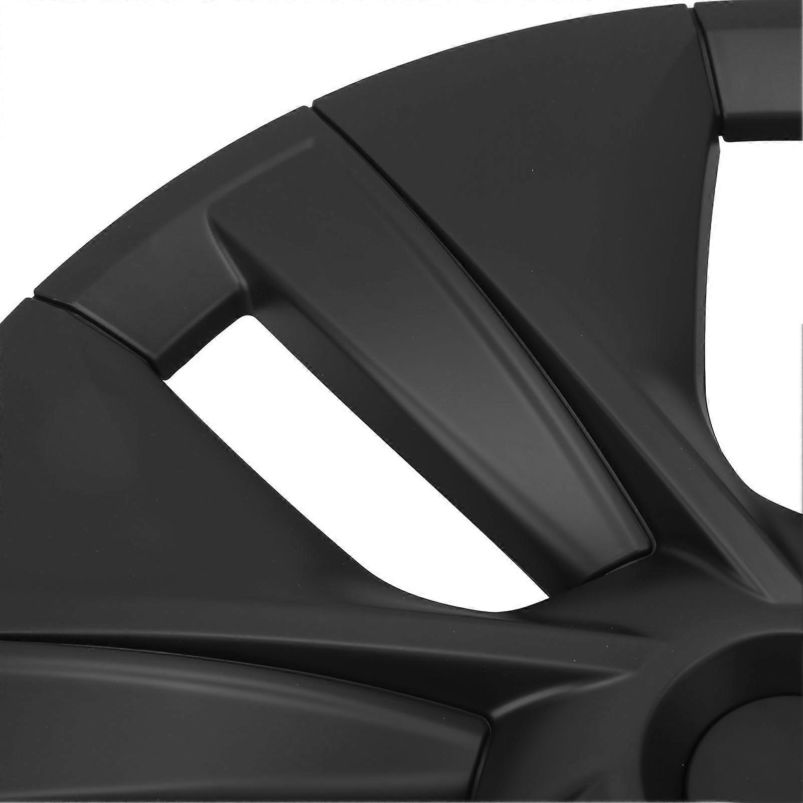 4PCs Wheel Hub Cap 19in Glossy Black High Strength Textured Design Replacement for Tesla Model Y 2020‑2023