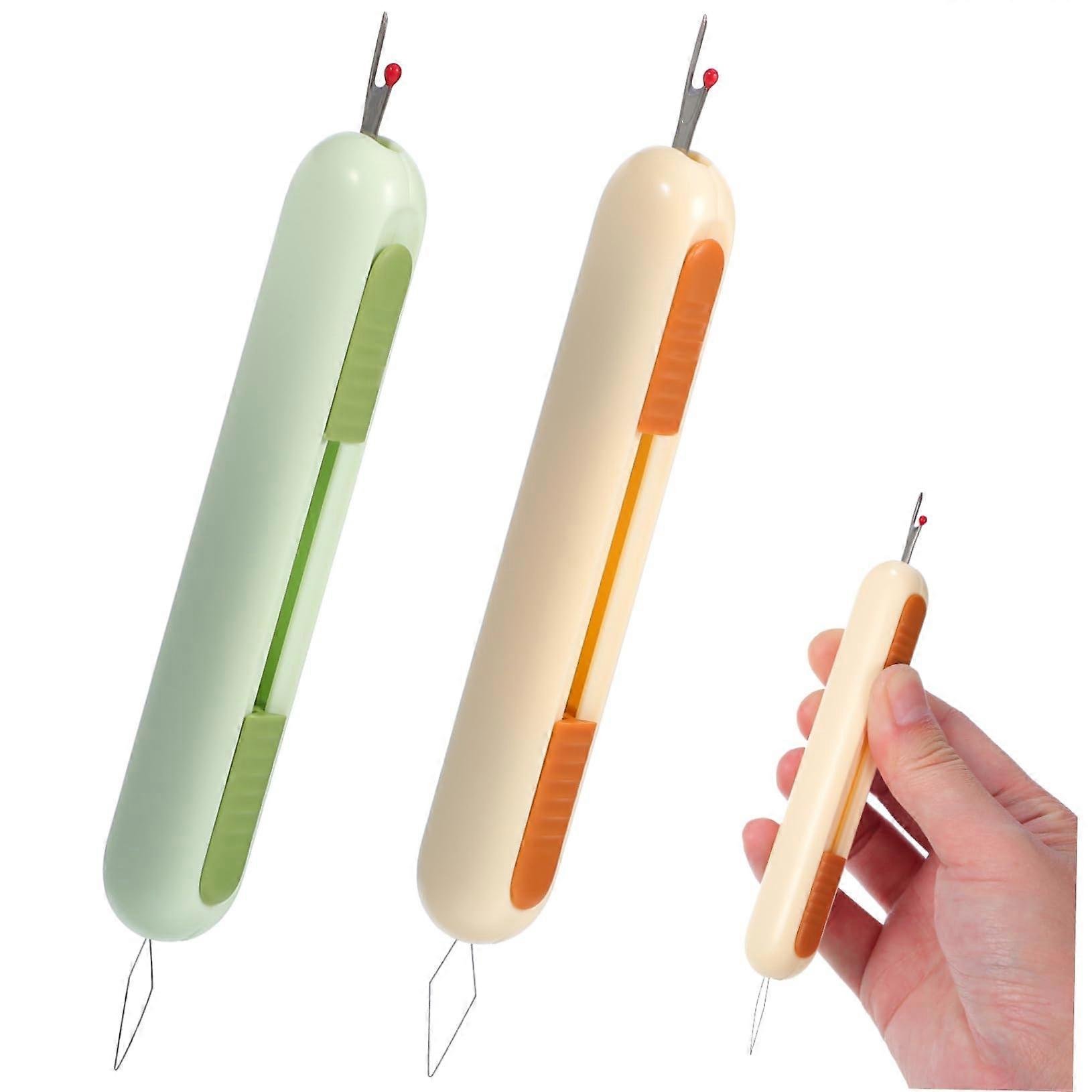 2 Pieces Seam Ripper Dual Needle Threader Tool for Ripping Seams
