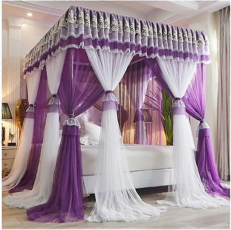 Canopy Mosquito Net Double Bed European Yard Princess Bedroom (Color: Pink2) Ref: 1509