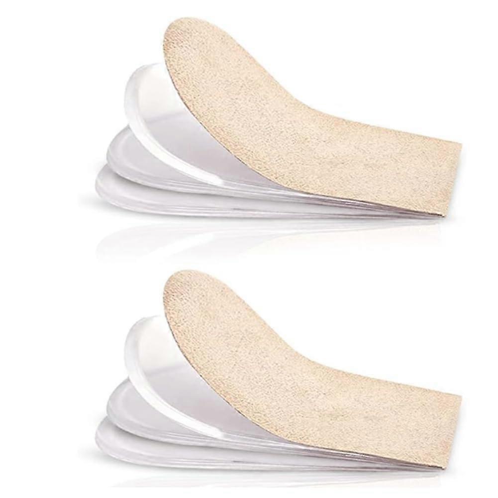 Adjustable Insoles for Height Increase, 3-Layer Gel Heel Raisers, Leg Length Difference Insoles, Achilles Tendonitis