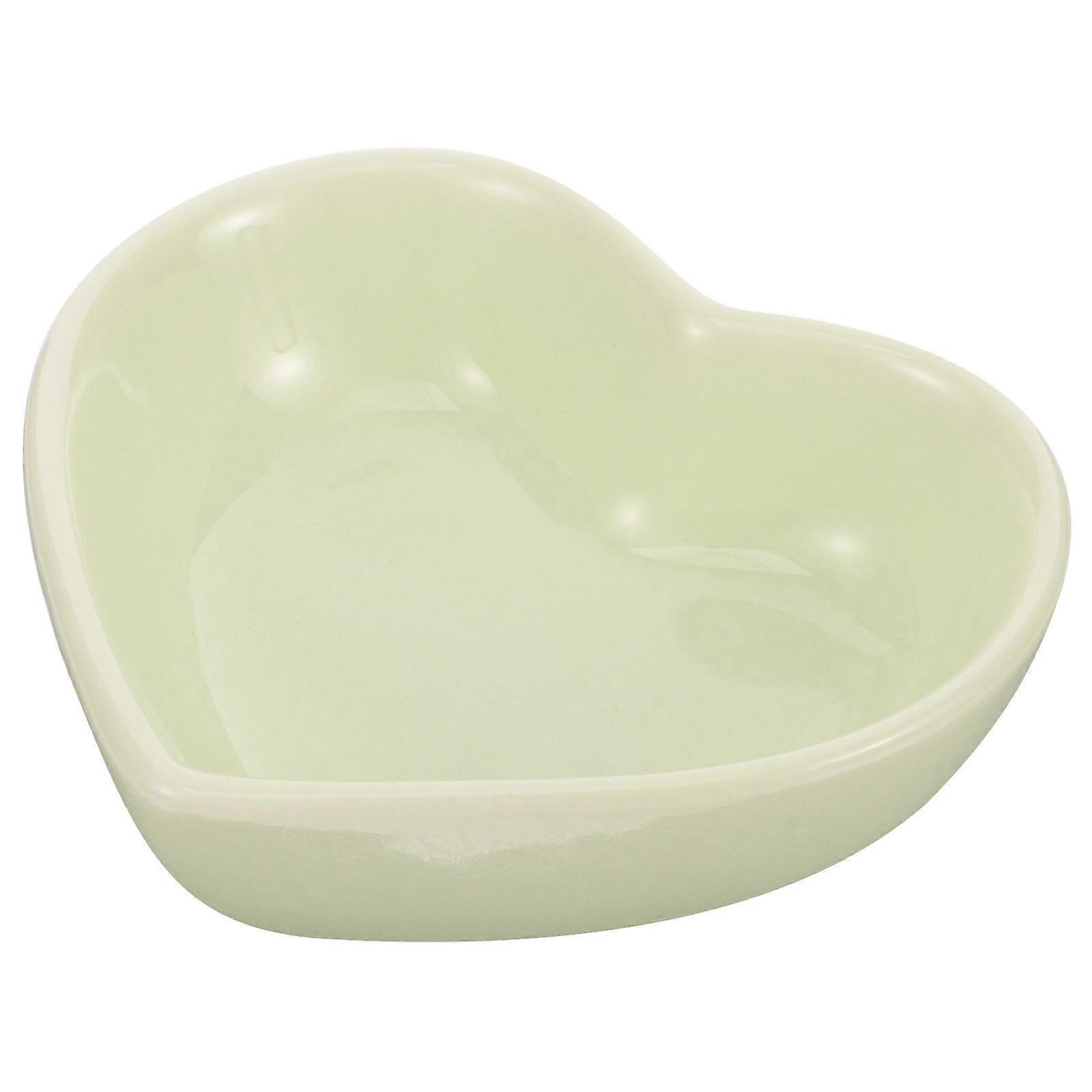 Heart Shaped Ceramic Pet Bowl Durable Food Water Dish for Hamsters Rabbits Kittens Cute Design Easy to Clean Daily Feeding