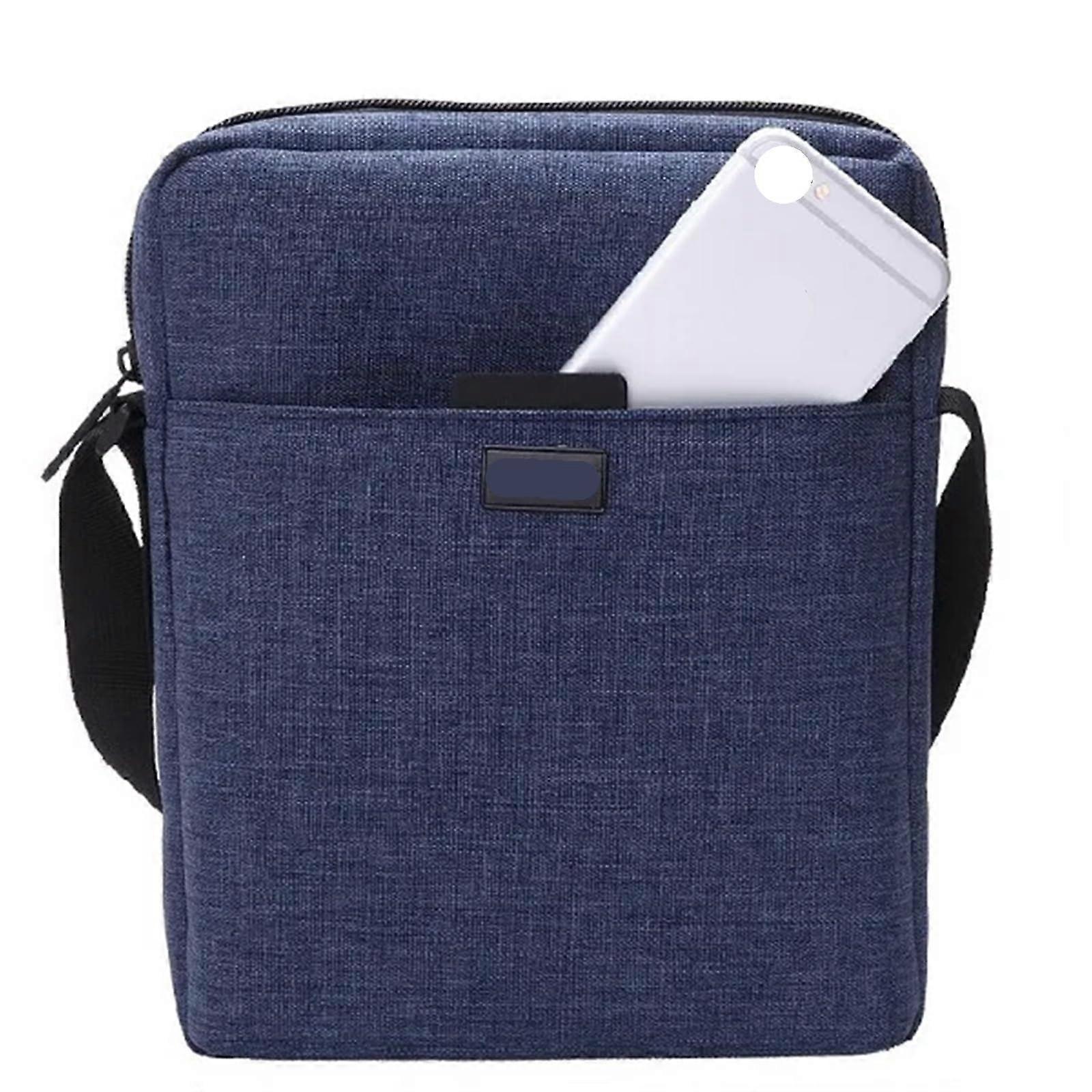 Lightweight Canvas Shoulder Bag for 7.9 Inch Tablet Waterproof Business Bag Blue