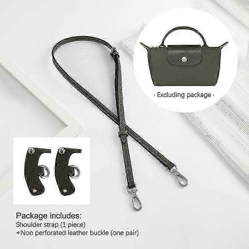 Bag Leather Strap For Longchamp Universite Mini Bag Shoulder Strap New Gray Mini Bag Punch-free Modification Accessory